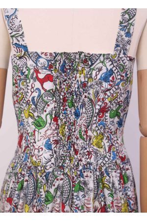 Sunbathing wide dress in cotton and silk Laboratorio Capri | MINERVACHINAMULTI